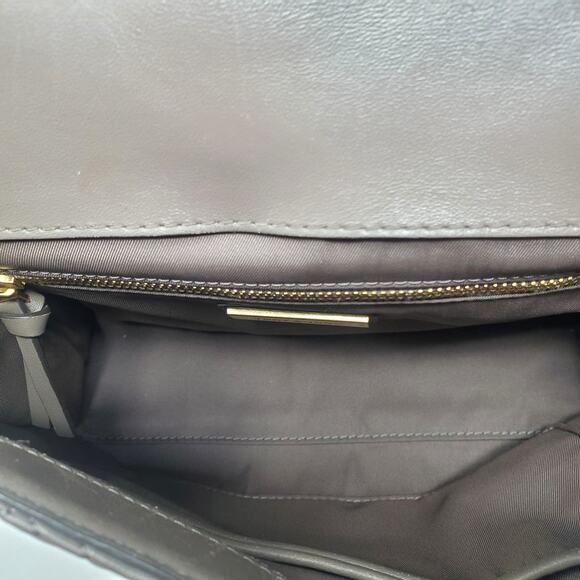 Tory Burch Fleming Convertible Shoulder Bag Crossbody Leather Gray Taupe - Picture 11 of 11